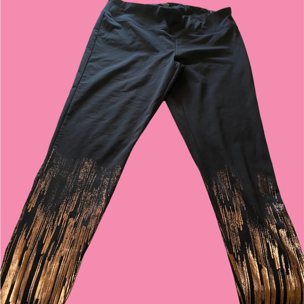 In motion tights size 2x gold design lowers leg area cute